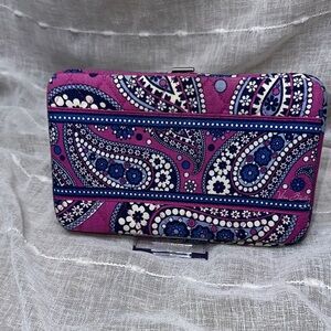 Vera Bradley Boysenberry Paisley Pattern Opera Wallet Style Clutch Designer EUC